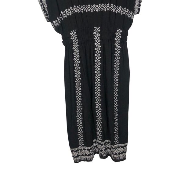 Anthro Corey Lynn Calter Jolene Embroidered Dress Medium  Black Crinkle Gauze - Picture 9 of 12